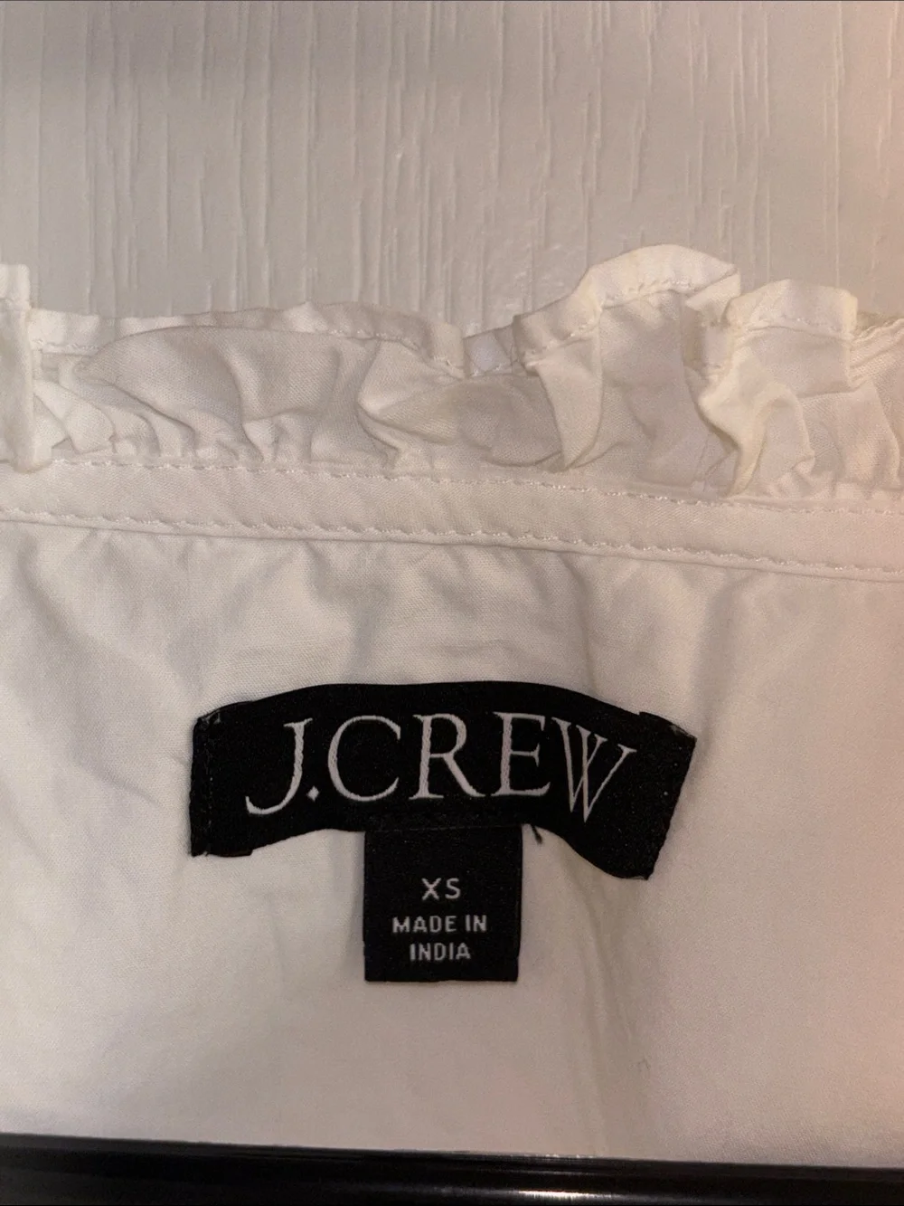 J. Crew Cream Ruffle-Neck Puff Sleeve Top